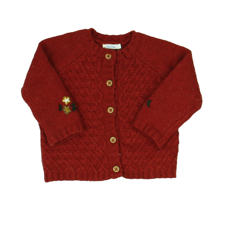 Bout'Chou Unisex Rust Cardigan size: 6 Months